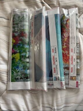 Diamond Painting Canvases - Floral & Scenic Designs (Set of 4)